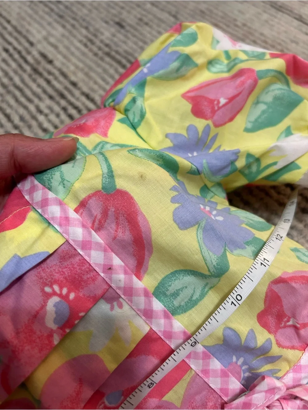 Rachel’s Kids Dress Size 6x Yellow Floral Girls' Vintage Puff sleeve